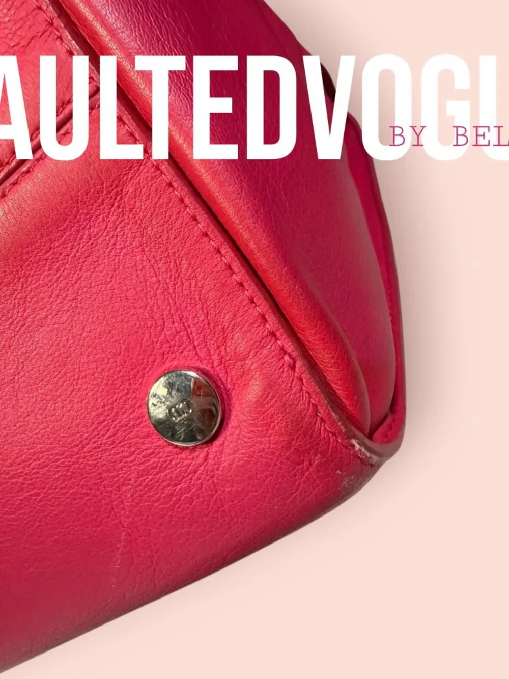 Christian Dior Addict Tote Bag Pink Orange Leather Dior Charm Shoulder Bag Large - Picture 16 of 16